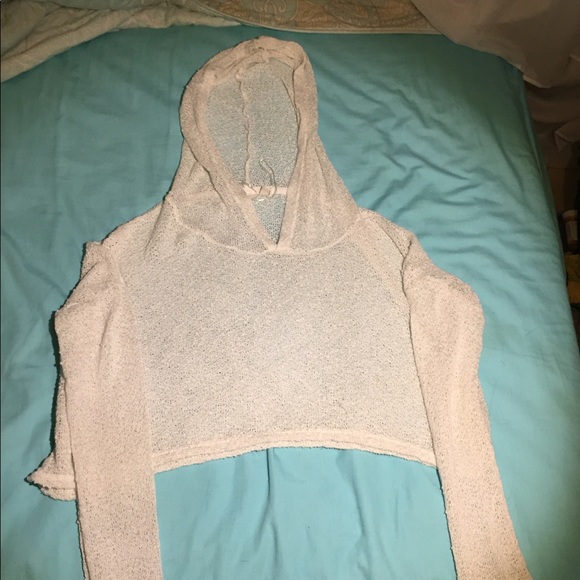 White cropped knit sweater - Picture 2 of 3